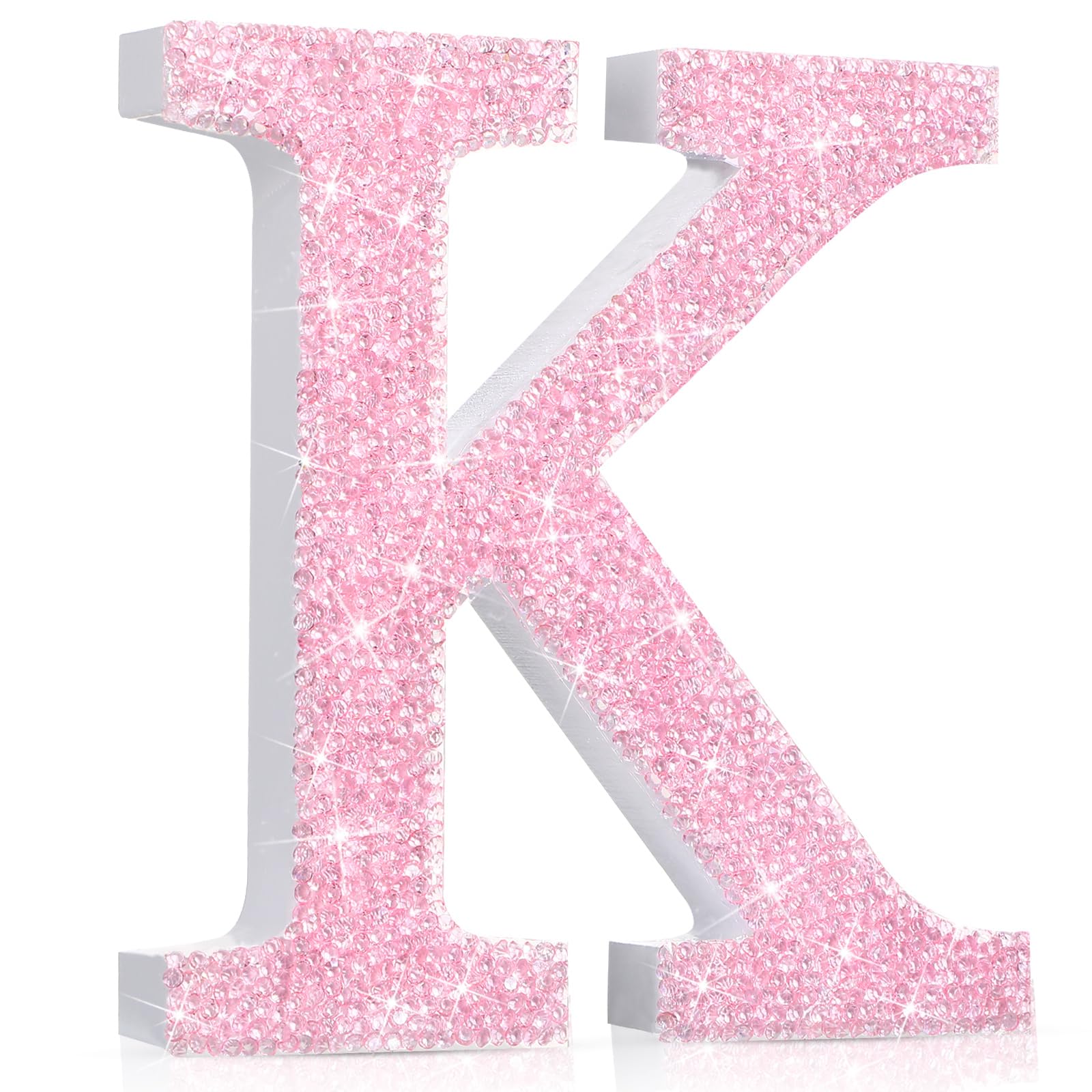 k❤︎ Amazon.com: Qunclay Pink Crystal Diamond Bling Letters Crushed